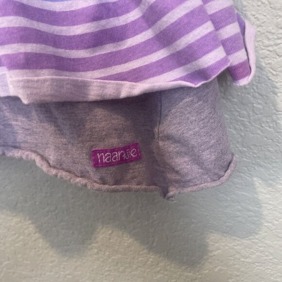 Naartjie Kids Girls 2T Purple Floral Short Sleeve Dress Tiered Ruffles Elephant - Picture 4 of 10